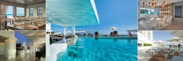 Oleo Cancun Playa Boutique Resort, (clockwise from top left): Hakka Restaurant, Pool Bar, Azul Restaurant, El Botanero Restaurant and Lobby Bar