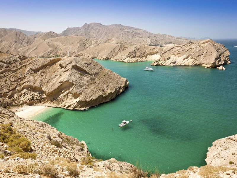 Green lagoon on Oman's coast