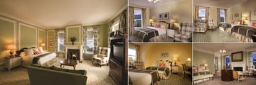 Omni Mount Washington Resort, (clockwise from left): Corner Vista, Traditional Room, Deluxe Room, Premier King Room and Family Room