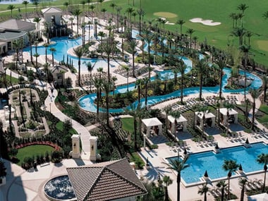 Aerial view of the pools, Omni Orlando