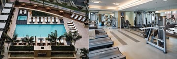 Aerial Pool View and Fitness Centre at Omni San Diego Hotel