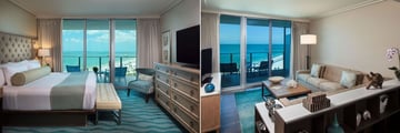 Opal Sands Resort, One Bedroom Suite Bedroom and Living Area