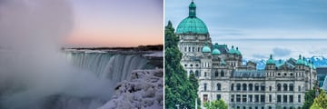 Optional Excursions to Niagara Falls, Ontario & Victoria, British Columbia