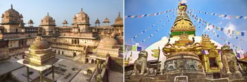 Orchaa's Palace, India & Swayambhunath Monkey Temple, Nepal