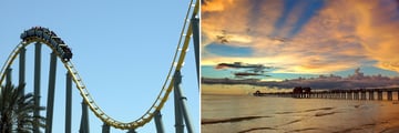 Orlando Rollercoaster & Naples Pier on the Beach