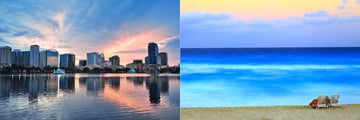 Orlando Skyline & Cancun Beachfront