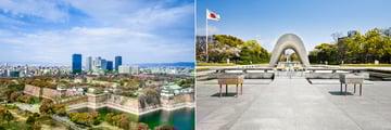Osaka skyline and Hiroshima Peace Memorial