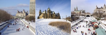 Ottawa Winterlude City Break, Skating on Rideau Canal and Parliament Building in the Snow