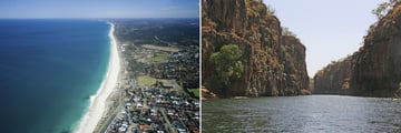 Aerial view of Perth and Katherine Gorge
