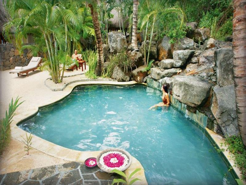 Outdoor spa pool at Lux Grand Gaube
