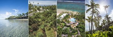 Outrigger Fiji Beach Resort, Aerial Views of Resort, Pool and Bures