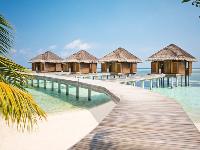 Over-water spa rooms at LUX* Maldives