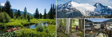 The river of Golden Dreams, TreeTrek Canopy Walk & View of Whistler Village