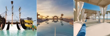 Water Park, Main Pool and Beach Cabanas at Panama Jack Gran Caribe Resort