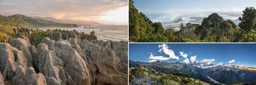 Pancake Rocks, Okarito Lagoon and Arthur's Pass, South Island