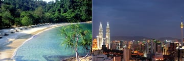 Pangkor Laut beach & Suala Lumpur skyline