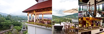 Panviman Resort Chiang Mai, (clockwise from left): Panorama Restaurant, Moon Terrace and Dining Options