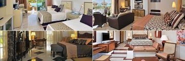 Paradisus Varadero, (clockwise from top left): Family Concierge Junior Suite Garden Swim-Up, Junior Suite Sea View, Junior Suite and Garden Villa Royal Service Rooms