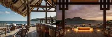 Park Hyatt St. Kitts, The Fisherman's Village Bar and The Great House Outside Fireplace