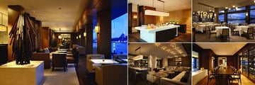Park Hyatt Sydney, (clockwise from left): The Living Room Restaurant, Breakfast Buffet, The Dining Room Restaurant, The Study and The Bar 
