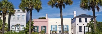 Pastel colour homes in Charleston, South Carolina