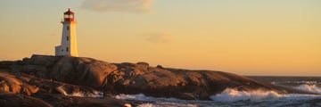 Peggy's Cove Lighthouse at Sunset
