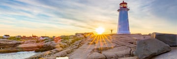 Peggy's Cove at sunset, Nova Scotia