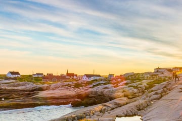Peggy's Cove at sunset, Nova Scotia