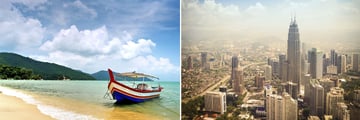 Penang Beach & Kuala Lumpur Skyline