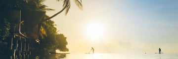 Paddle boarding in the Maldives
