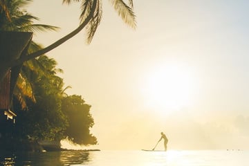 Paddle boarding in the Maldives