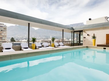 Rooftop pool at Pepperclub Hotel