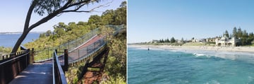 Kings Park (left) and Cottesloe Beach (right)