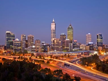 Perth skyline at dusk