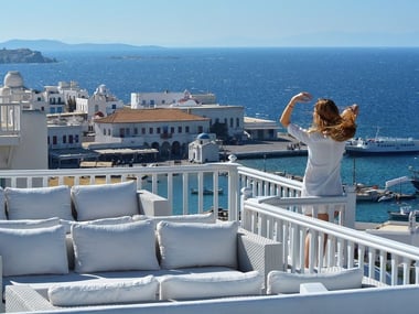 Veranda views at Petasos Town Hotel