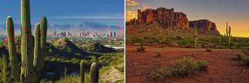 Phoenix and the surrounding desert landscapes, Arizona