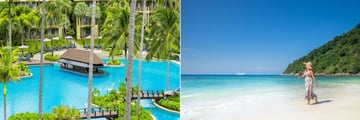 Phuket Marriott Resort & Spa, Merlin Beach, Main Outdoor Pool Bar and Tri Trang Beach