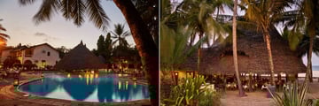 The pool and Peponi Beach Lounge & Restaurant at Pinewood Beach Resort & Spa