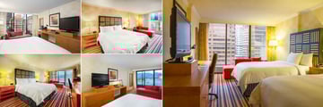 Pinnacle Hotel Vancouver Harbourfront, (clockwise from top left): City View Room, Cityside Room, Cityside Two Doubles Room, Harbourview Room and Partial Harbourview Room