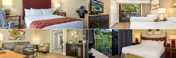 Pointe Hilton Squaw Peak, (clockwise from top left): King Bed Studio, Agave Suite Two Double, Standard King and Agave Living Area