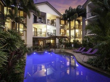 Pool at dusk