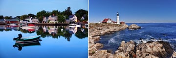 Portsmouth Waterfront & Portland Head Lighthouse 