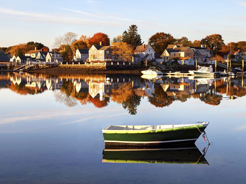 Portsmouth waterfront, New Hampshire in the fall