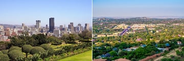Pretoria city skyline & Jacaranda lined suburbs