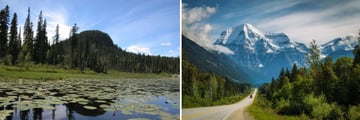 Prince George Lake & Mount Robson behind The Yellowhead Highway