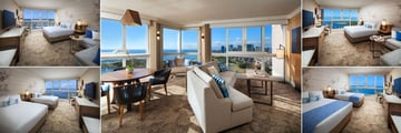 Prince Waikiki, (clockwise from top left): Ocean Front Harbour Room, Ocean Front Harbour Suite, Ocean Front Premier Room, Club Room and Ocean Front Suite 