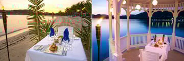 Private romantic dining at St James' Club & Villas