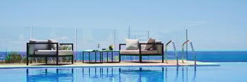 The infinity pool at Pure Salt Port Adriano