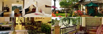 Puri Mas Boutique Resort & Spa, (clockwise from top left): Royal Suite, Classic Queen Partial Ocean View, Quirky Garden Room and Jacuzzi Villa with Plunge Pool