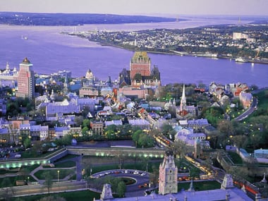 Aerial view of Quebec City in summer